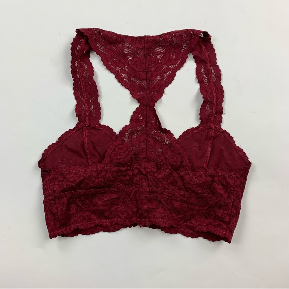 Free People Red Galloon Lace Bra Small - Picture 7 of 14